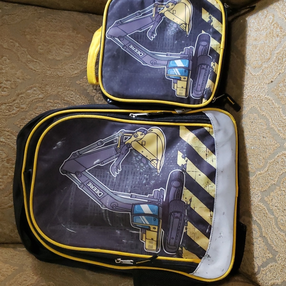 John Deere kid's backpack and lunch box.